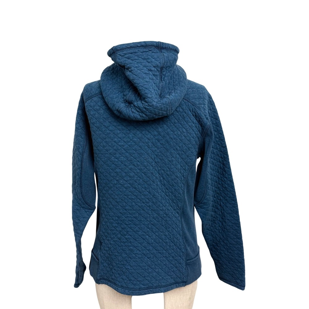 Patagonia Womens Organic Cotton Quilt Full Zip Hoody Blue Diamond Quilted M - Picture 2 of 7